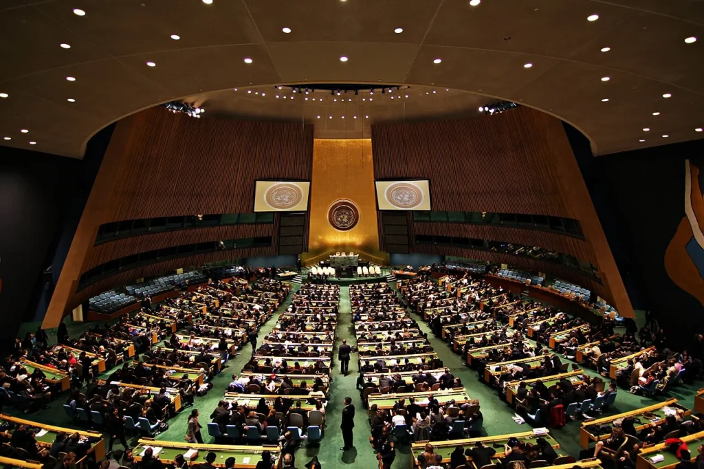 Sala de la Asamblea General de las Naciones Unidas.