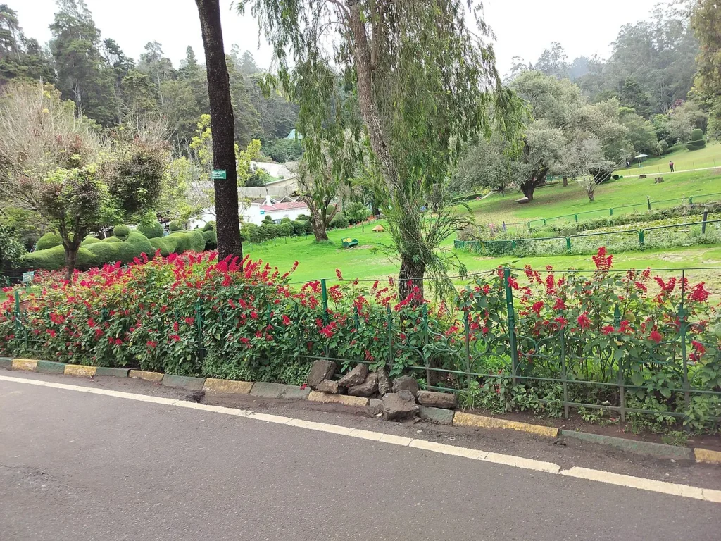 Jardín Botánico de Ooty, India, como contexto sobre diversidad vegetal.