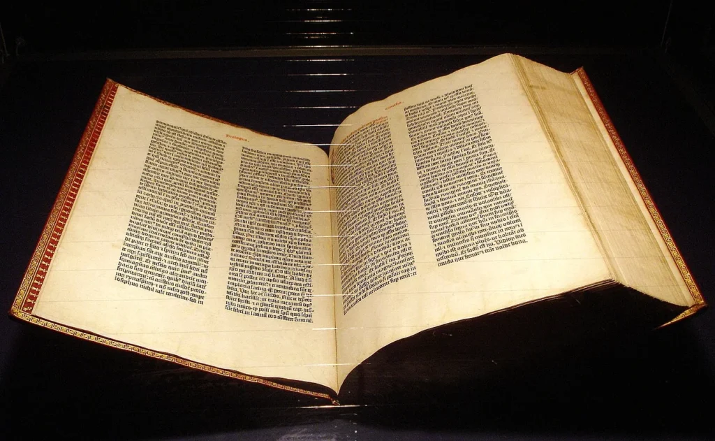 Ejemplar de la Biblia de Gutenberg.