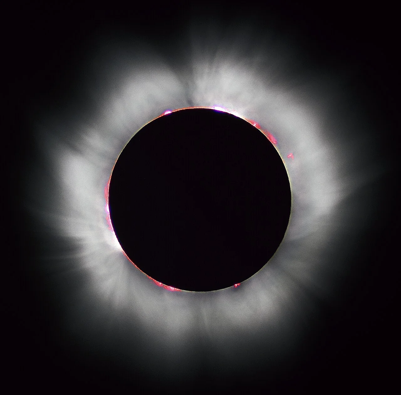 Fotografía de un eclipse solar total.