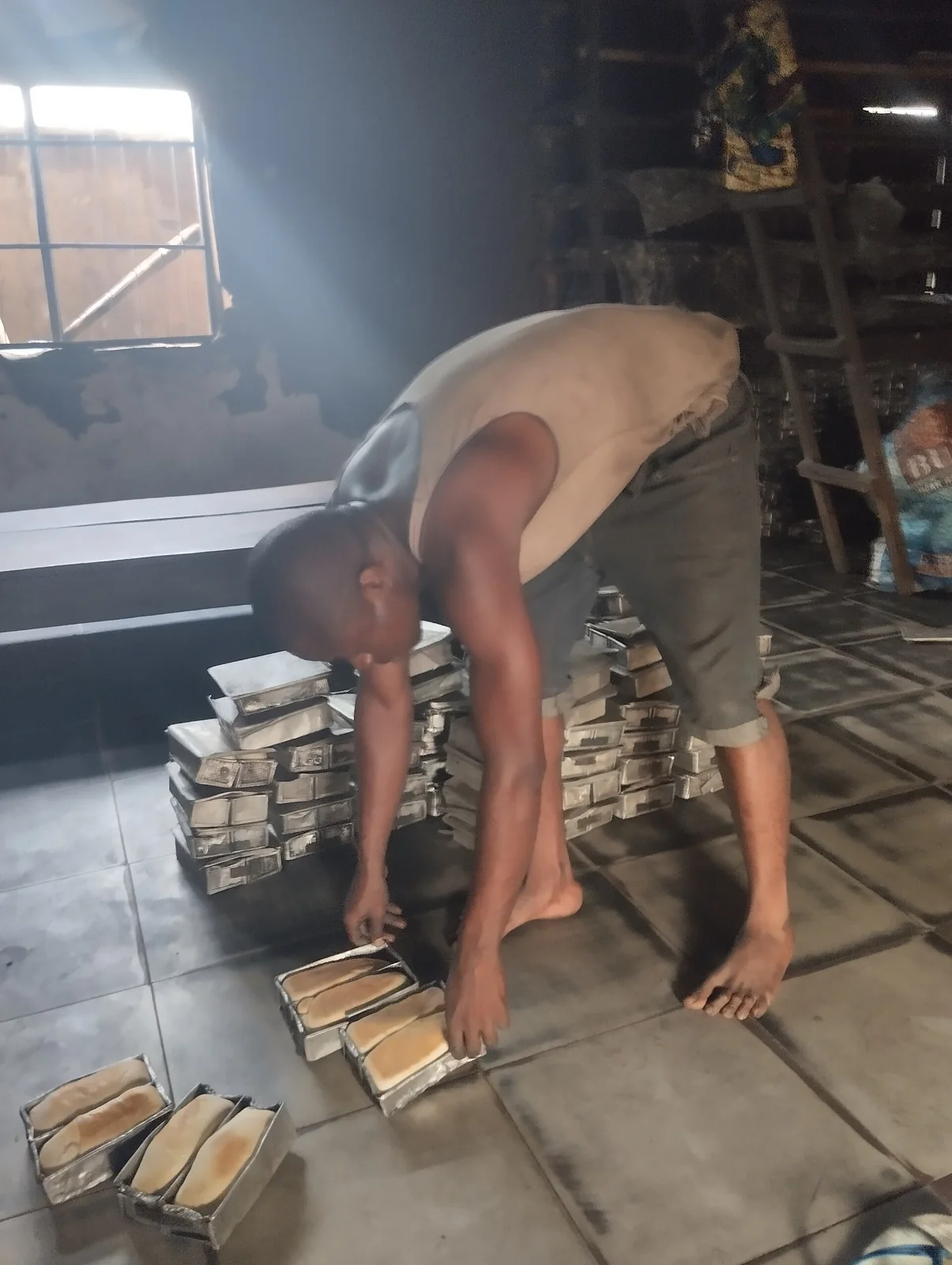 Producción de pan en Onitsha, Nigeria.