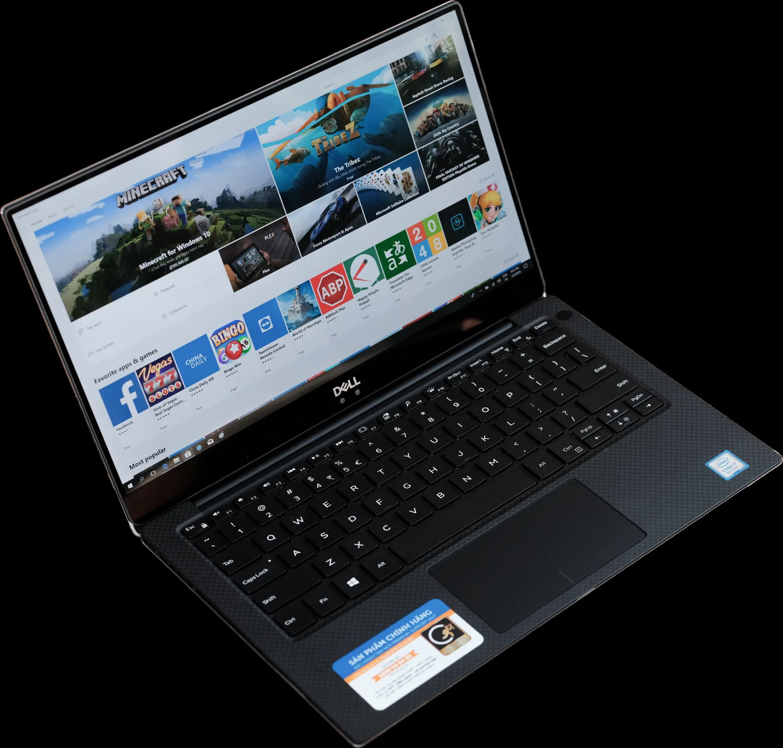 Portátil Dell abierto con una página en pantalla.